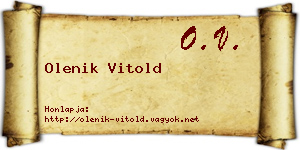 Olenik Vitold névjegykártya